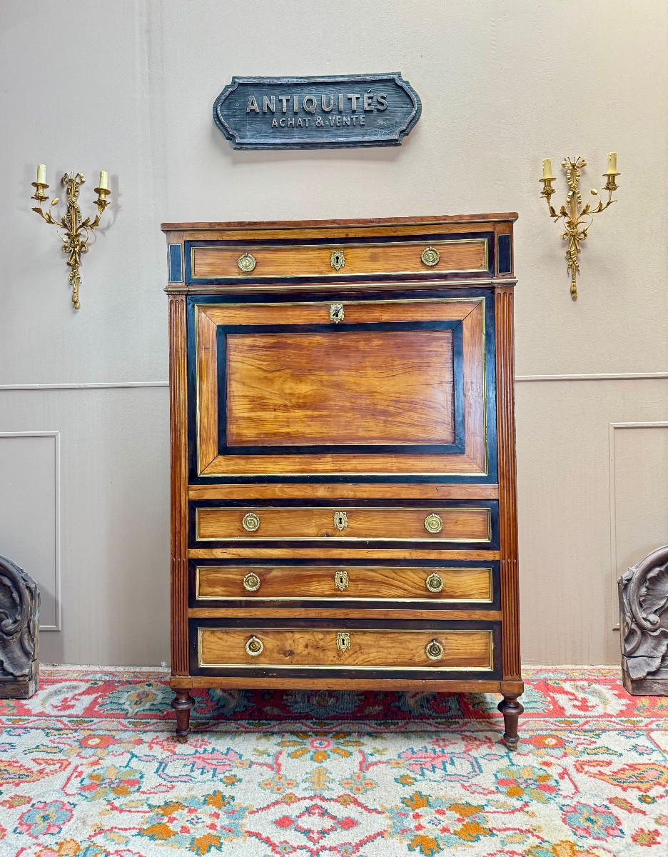 Secrétaire En Acajou D’époque Louis XVI XVIII Eme Siècle 