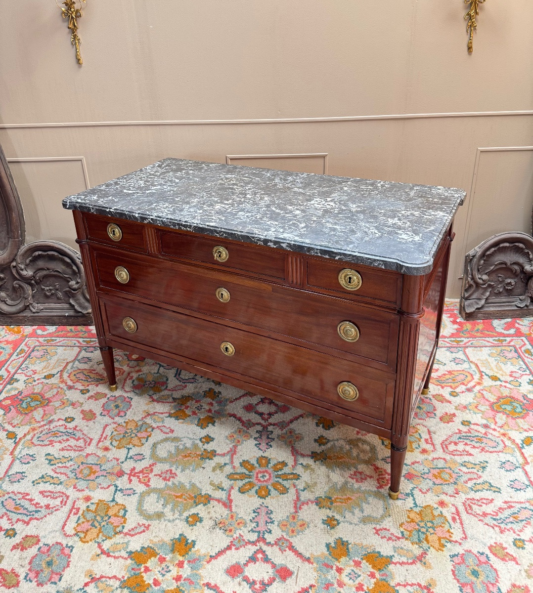 Mahogany Commode From Louis XVI XVIII Eme Century -photo-2