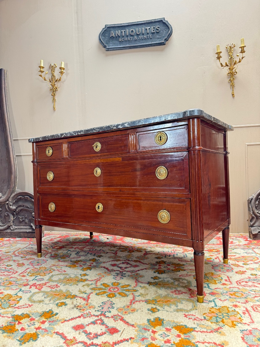 Mahogany Commode From Louis XVI XVIII Eme Century -photo-5