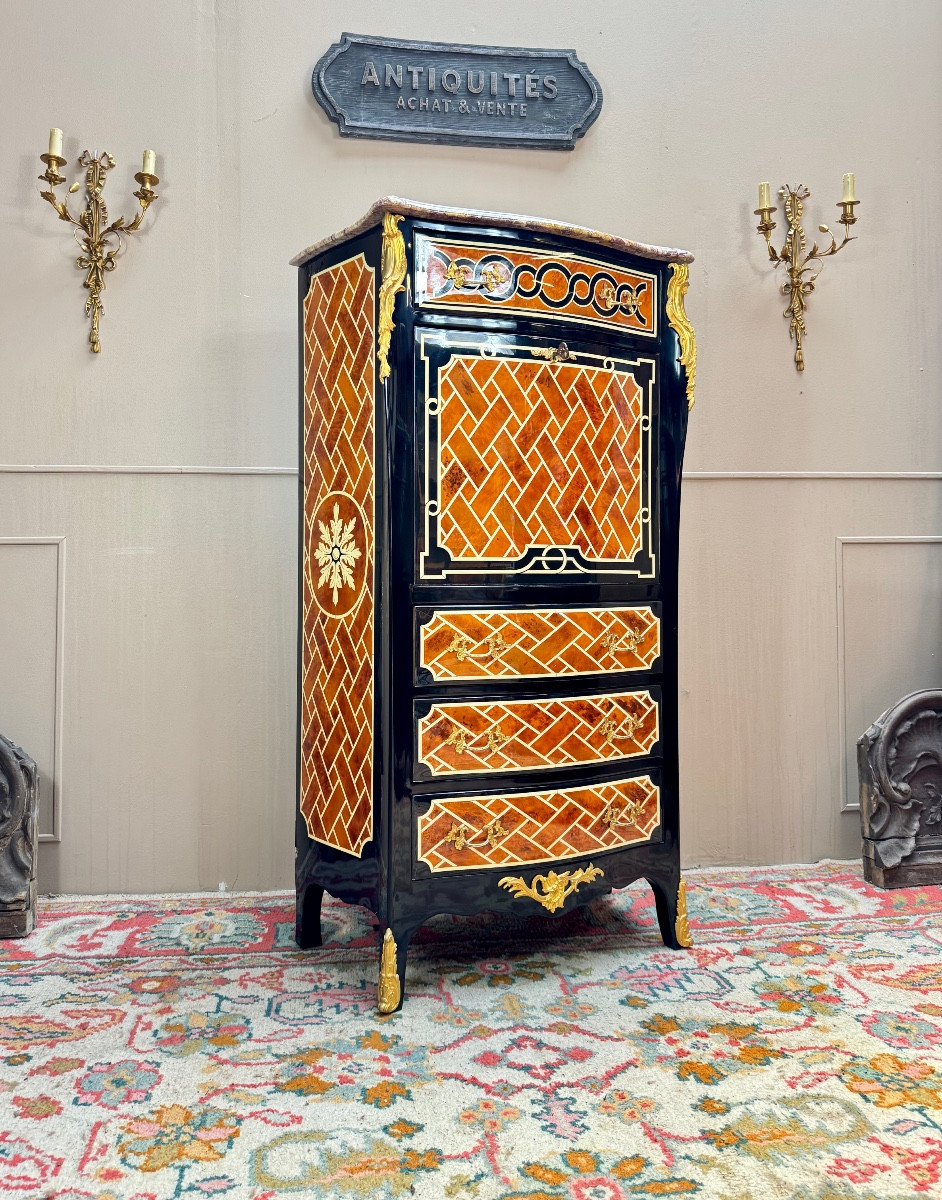 Maison Jansen Secrétaire En Placage De Style Louis XV 