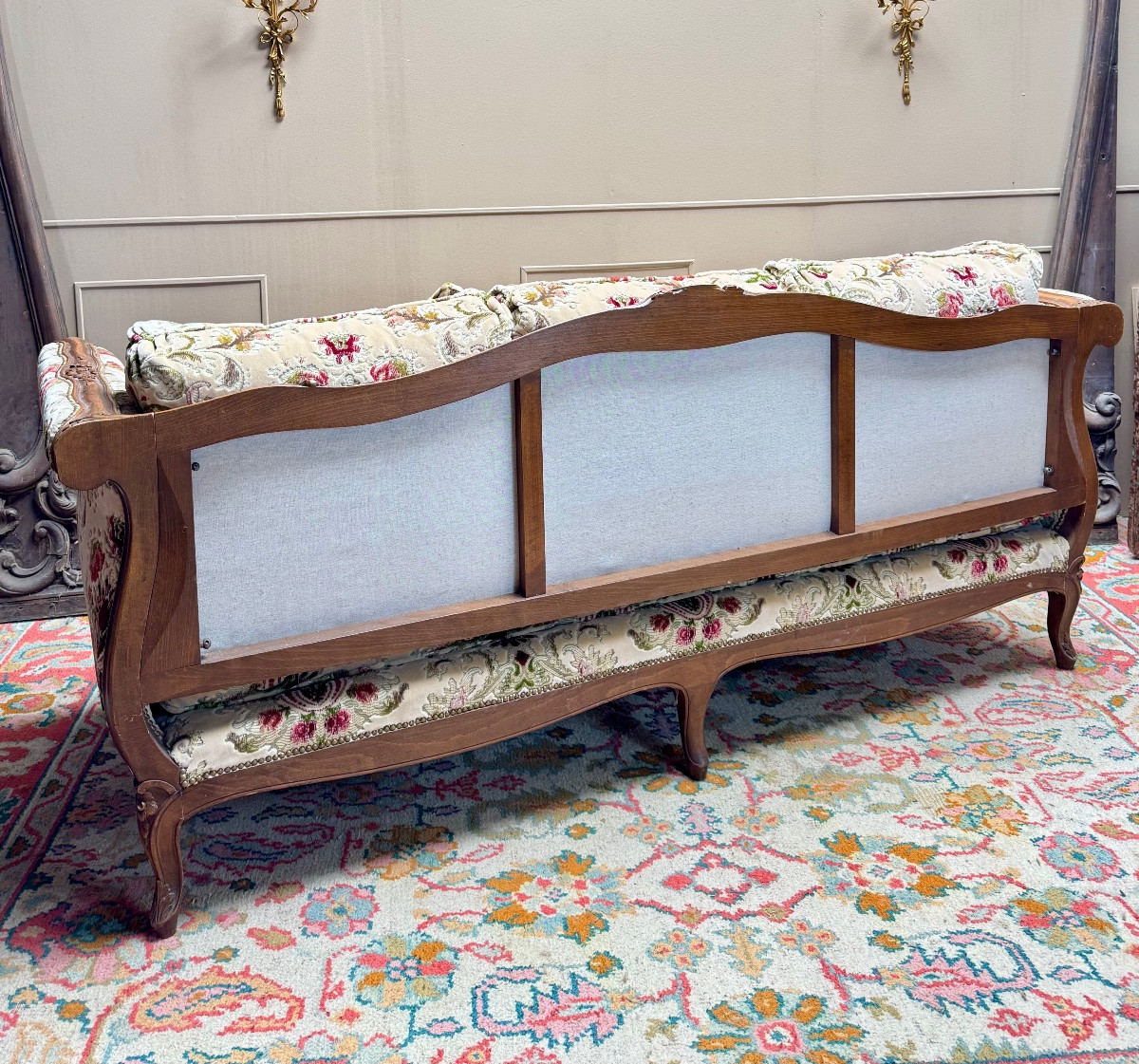 Cross Bed Known As “turkish” In Walnut, Louis XV Style, 19th Century -photo-6