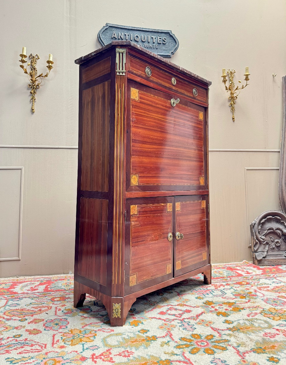 Fidelys Schey Louis XVI Period Marquetry Secretary, 18th Century -photo-3