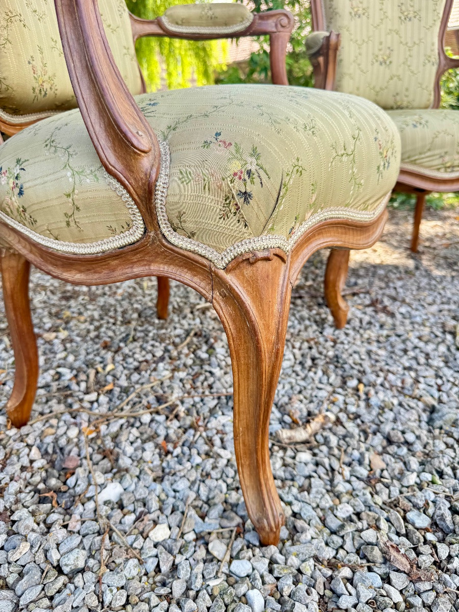 ARMAND Henry Suite de trois fauteuils estampillés d’époque Louis XV XVIII eme siècle -photo-6