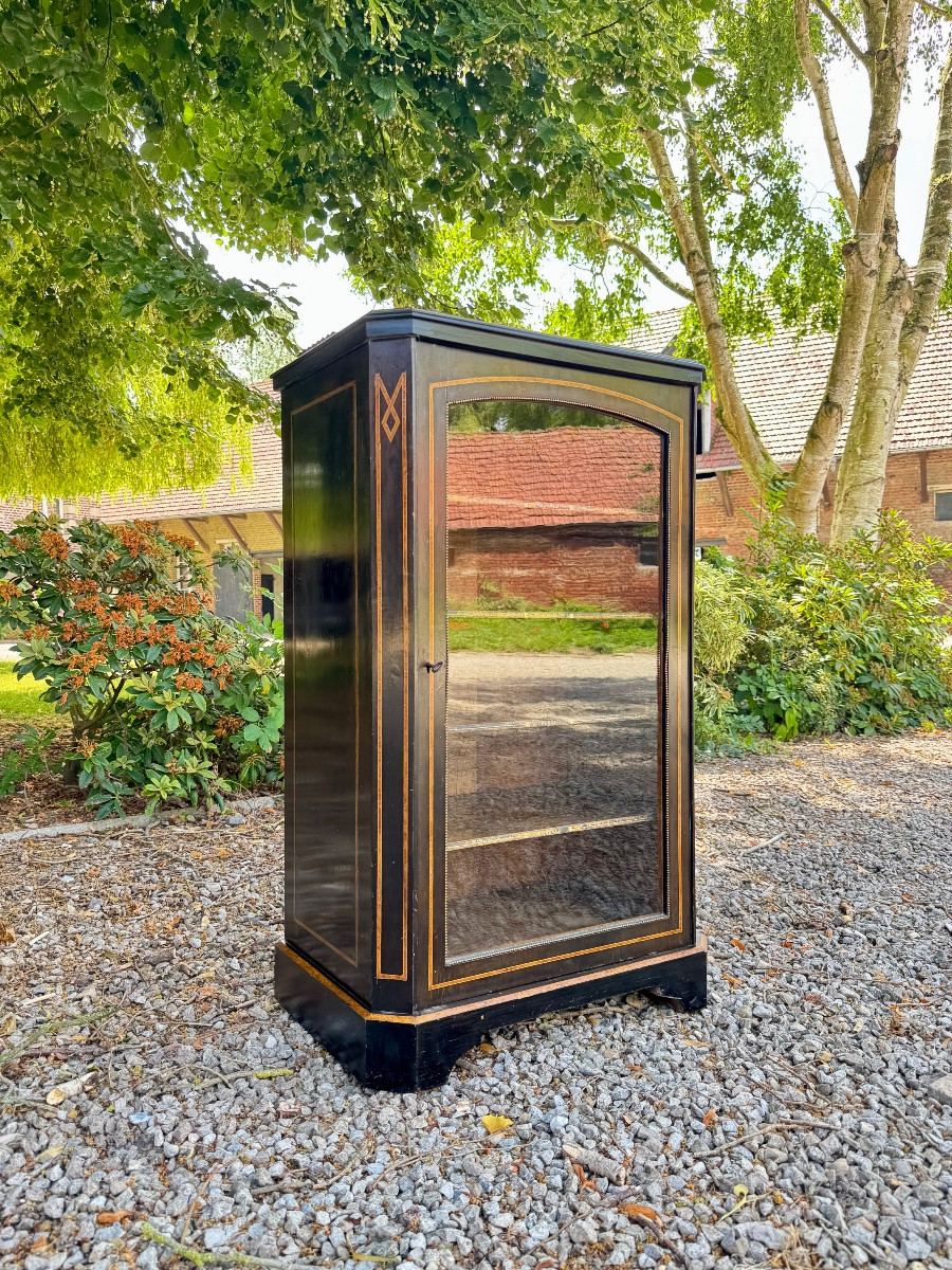 Blackened Wooden Display Case From The Napoleon III Period, 19th Century -photo-2
