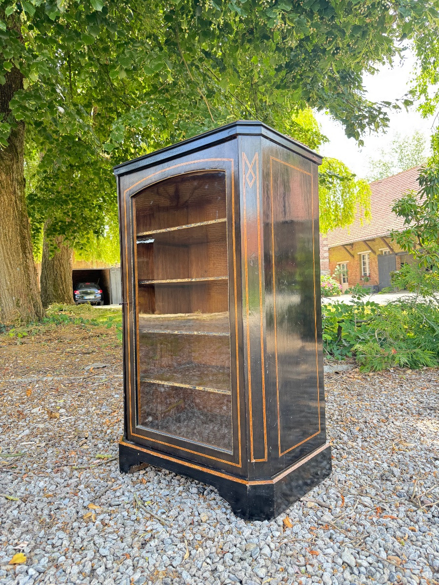 Blackened Wooden Display Case From The Napoleon III Period, 19th Century -photo-3