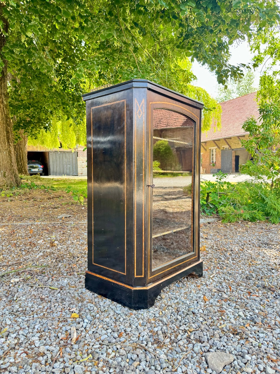Blackened Wooden Display Case From The Napoleon III Period, 19th Century 