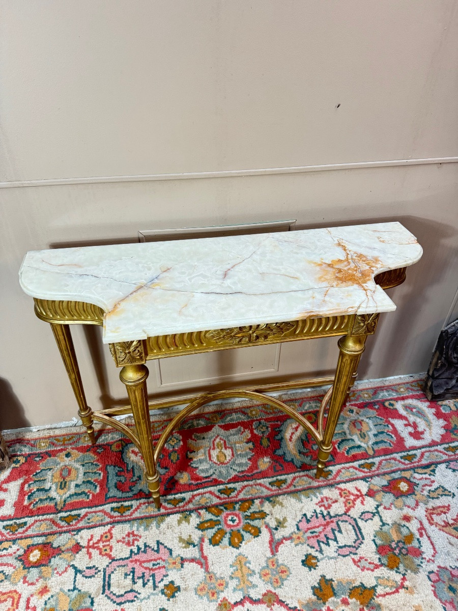Console en bois doré de style Louis XVI -photo-3