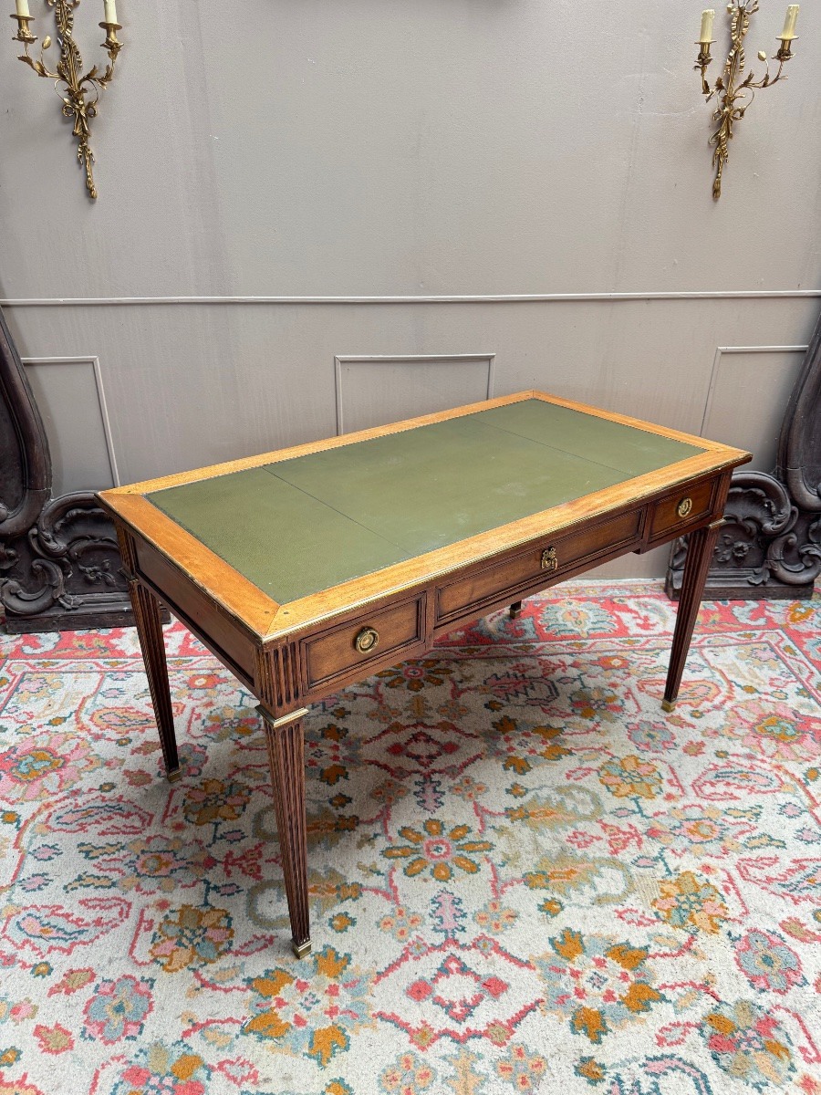 André Mailfert, Mahogany Desk In Louis XVI Style -photo-3
