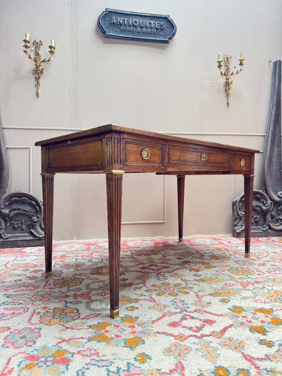 André Mailfert, Mahogany Desk In Louis XVI Style -photo-4