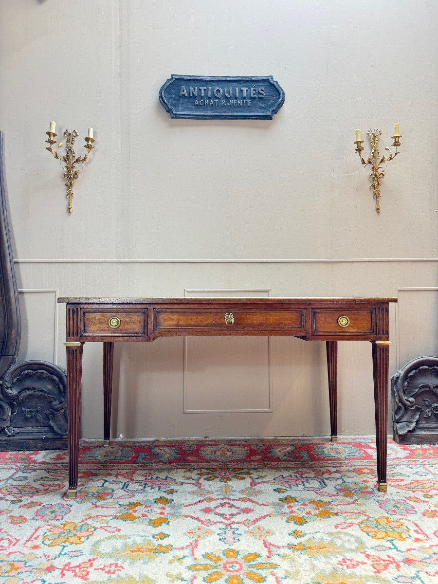 André Mailfert, Mahogany Desk In Louis XVI Style -photo-2