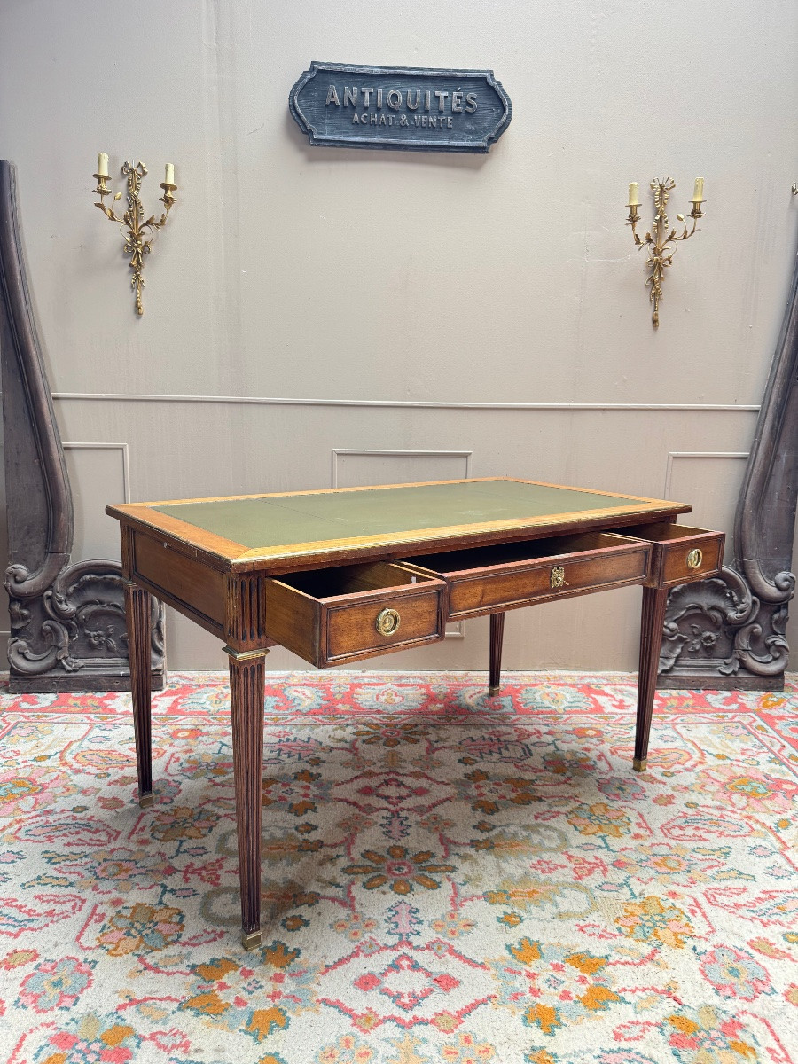 André Mailfert, Mahogany Desk In Louis XVI Style -photo-1