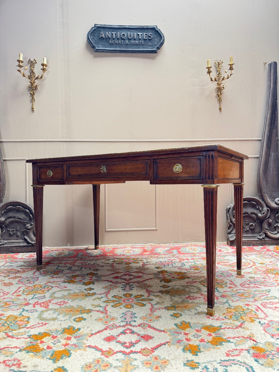 André Mailfert, Mahogany Desk In Louis XVI Style -photo-2
