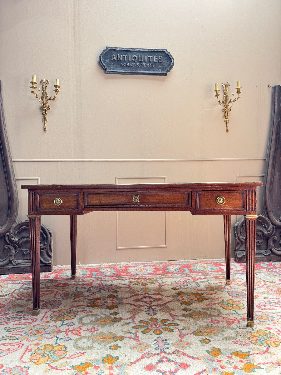 André Mailfert, Mahogany Desk In Louis XVI Style -photo-3