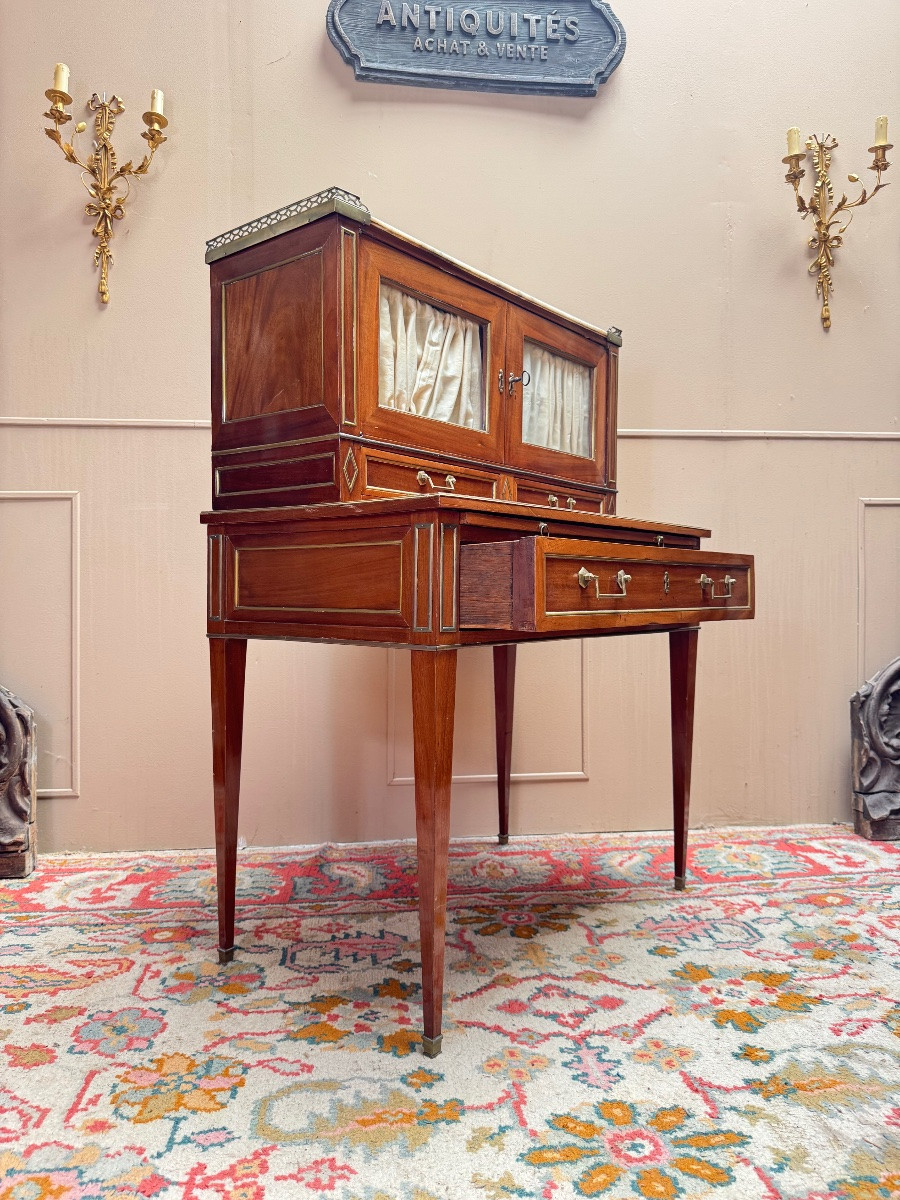 Mahogany Bonheur Du Jour From The 18th Century Directoire Period -photo-3
