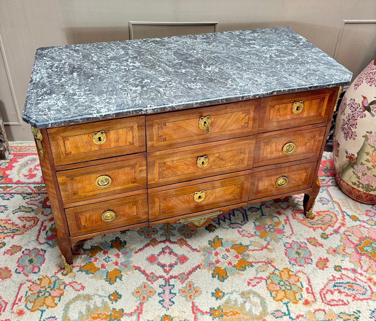 Jean François LAPIE commode en marqueterie d’époque transition XVIII eme siècle -photo-3