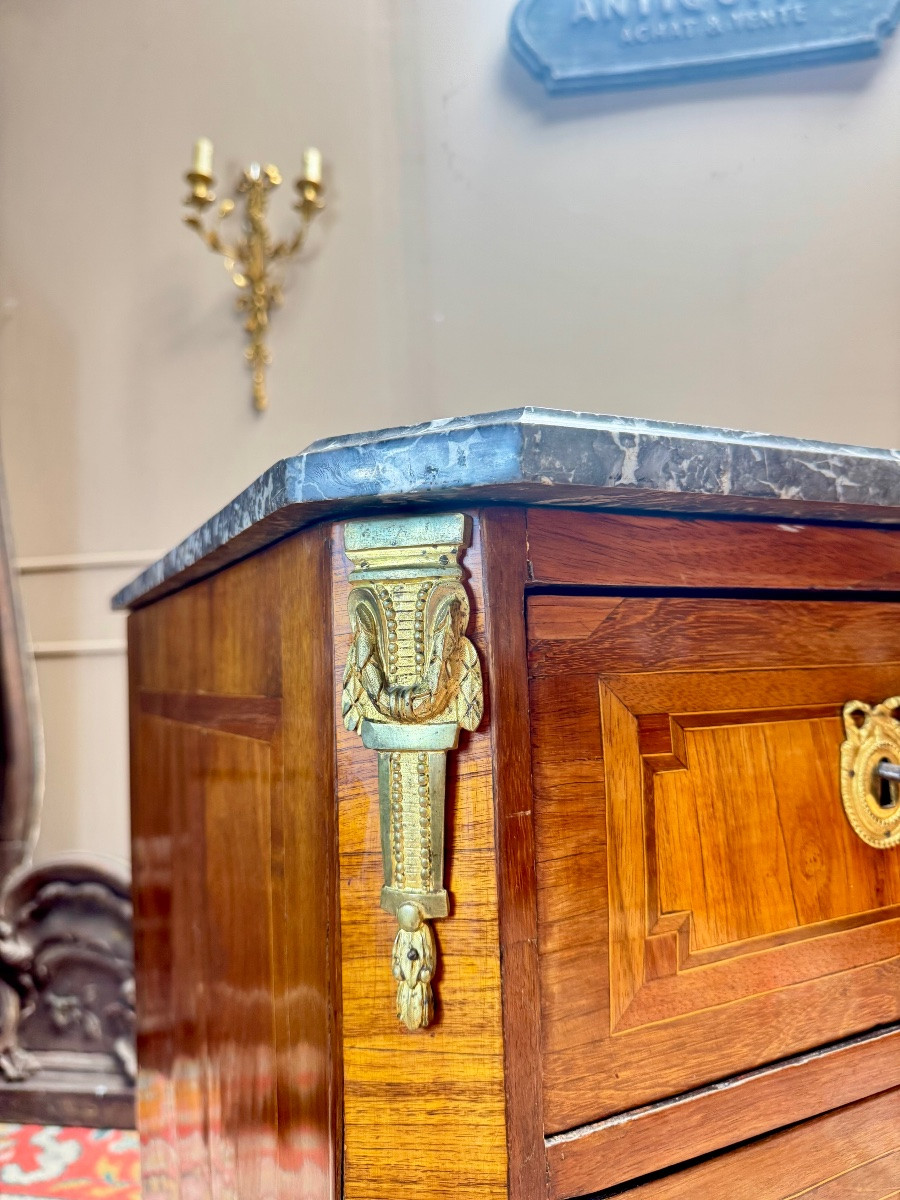 Jean François LAPIE commode en marqueterie d’époque transition XVIII eme siècle -photo-6