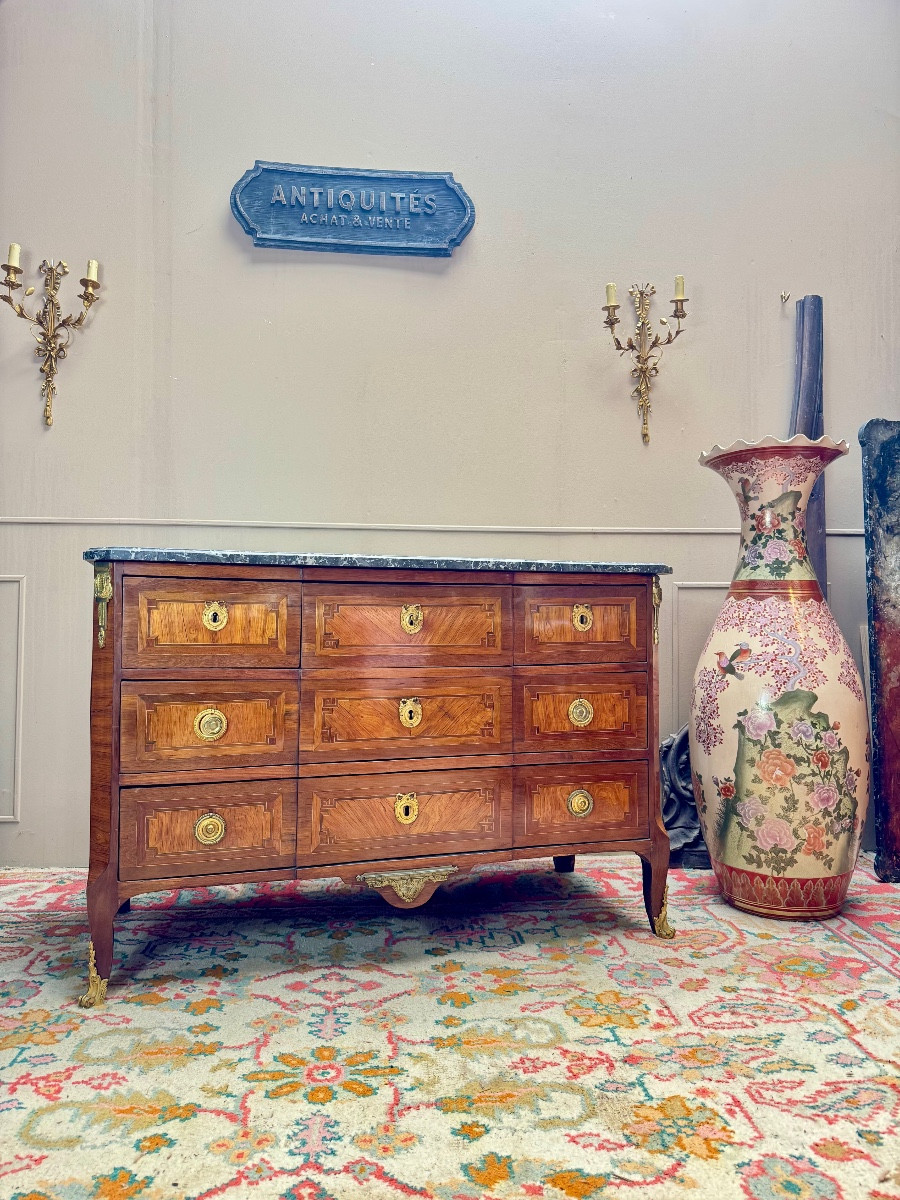 Jean François LAPIE commode en marqueterie d’époque transition XVIII eme siècle 