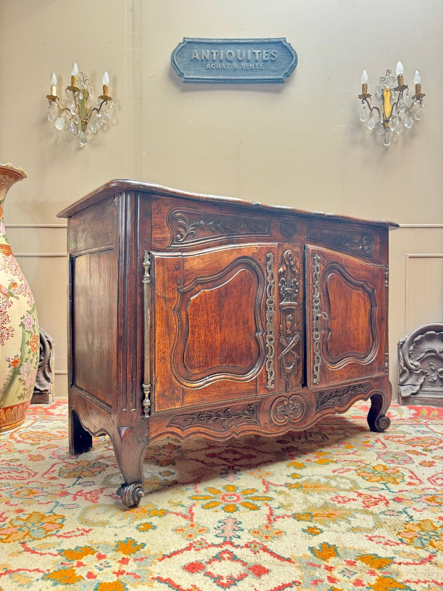 Buffet provençal en noyer d’époque Louis XV XVIII-photo-2
