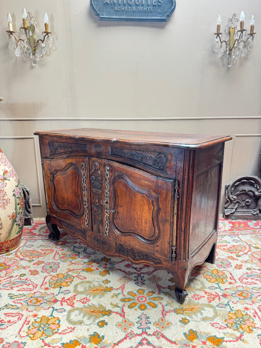 Buffet provençal en noyer d’époque Louis XV XVIII-photo-3