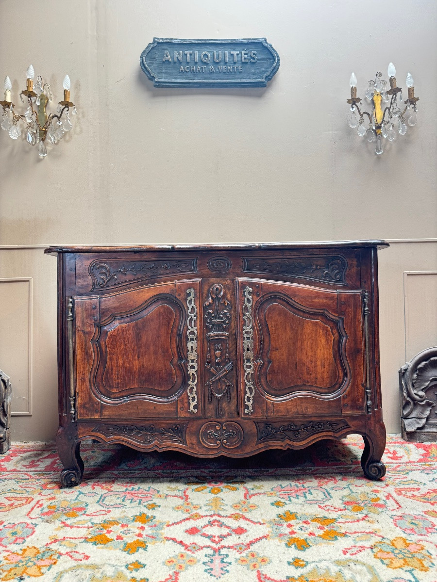 Buffet provençal en noyer d’époque Louis XV XVIII-photo-4