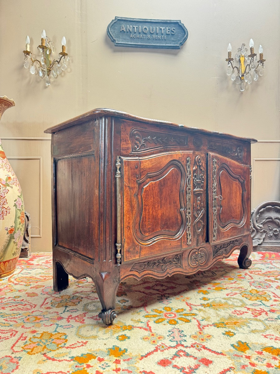 Buffet provençal en noyer d’époque Louis XV XVIII-photo-5