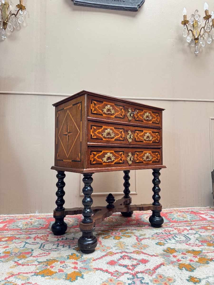 Cabinet sur piètement en chêne d’époque Louis XIV XVII eme siècle -photo-3