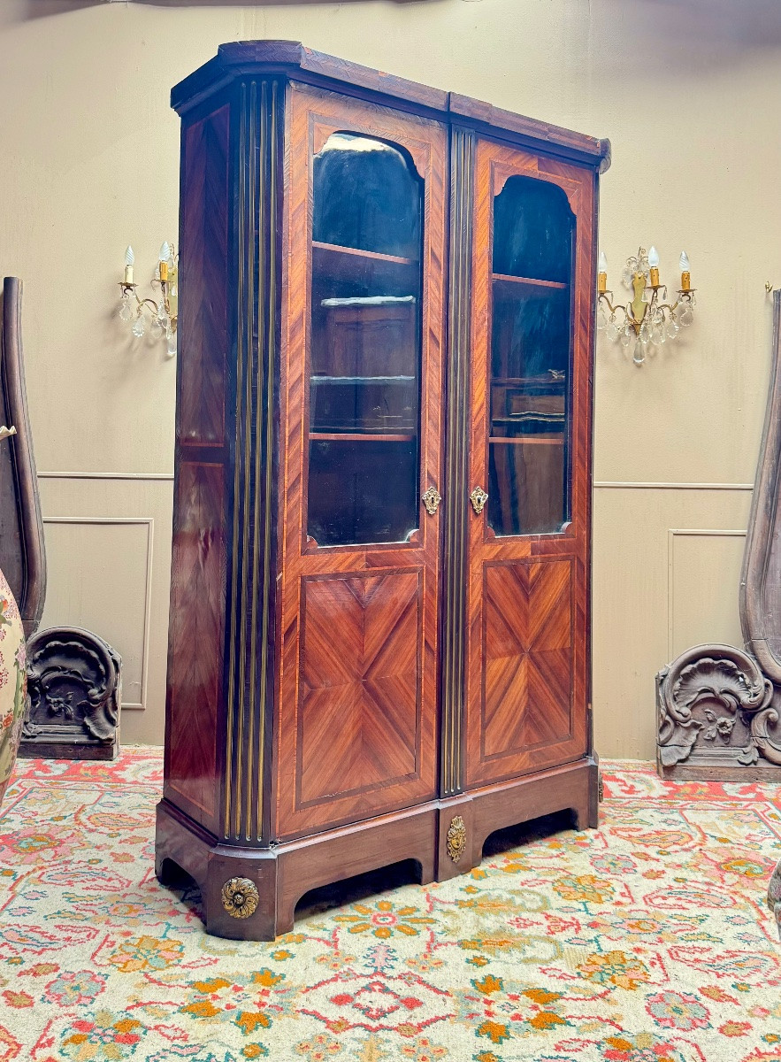 Bookcase In Marquetry From The Louis XVI 18th Century Period -photo-3