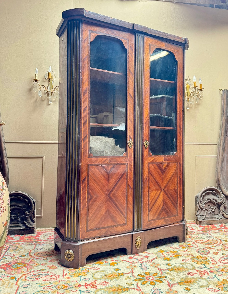 Bookcase In Marquetry From The Louis XVI 18th Century Period -photo-4