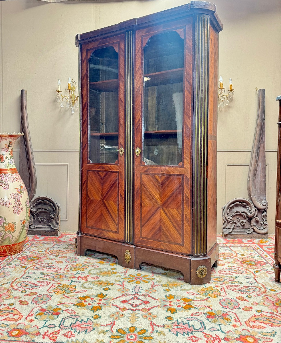 Bookcase In Marquetry From The Louis XVI 18th Century Period -photo-2