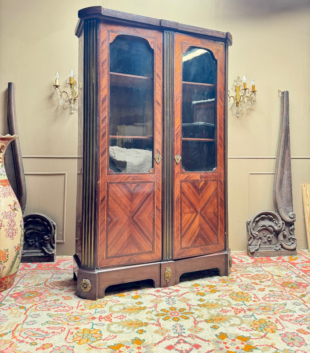 Bookcase In Marquetry From The Louis XVI 18th Century Period 