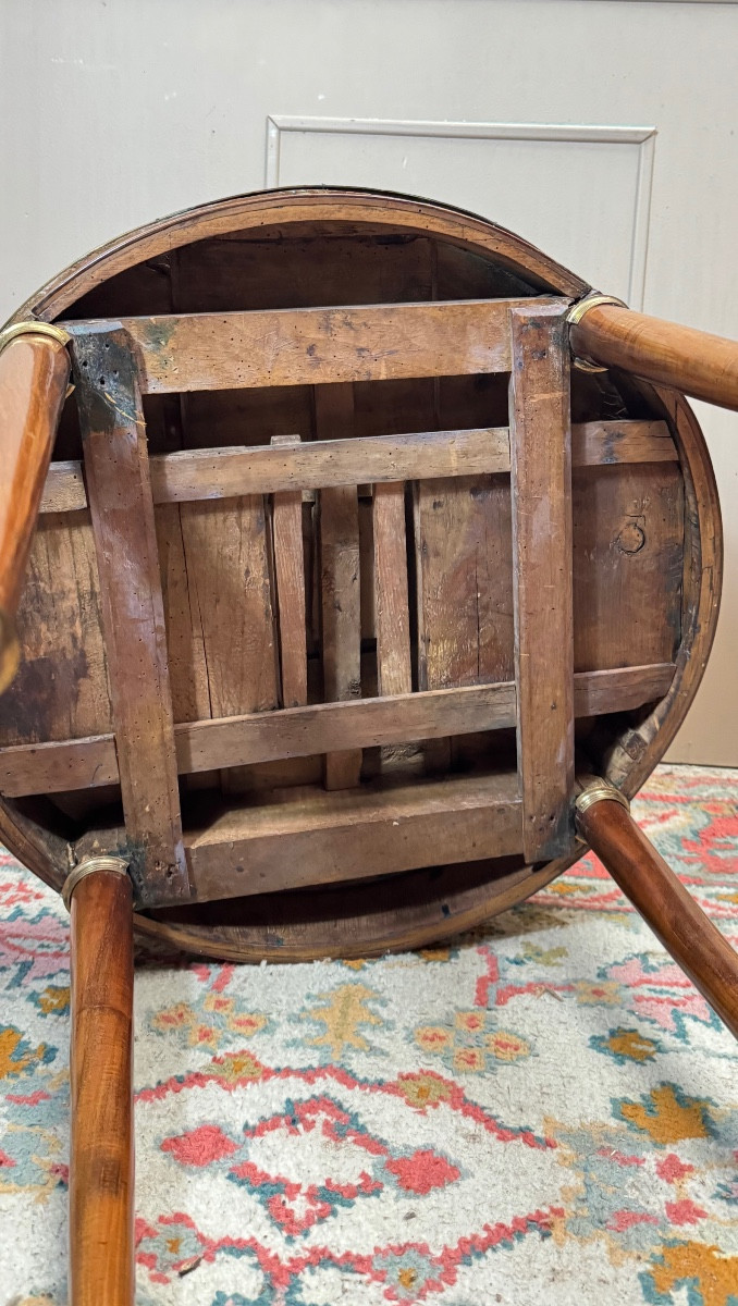 Table bouillotte en acajou d’époque Louis XVI XVIII eme siècle -photo-7