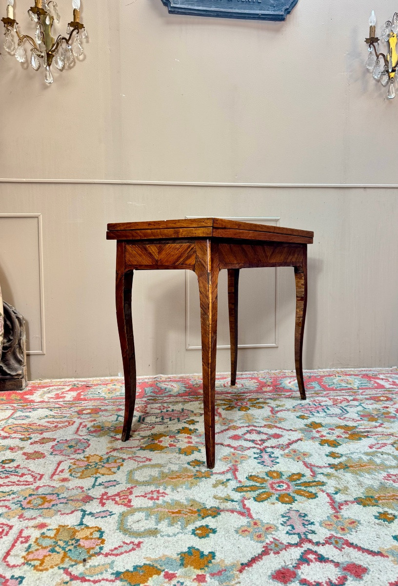 Sébastien Vié Louis XV Period Marquetry Games Table, 18th Century -photo-3