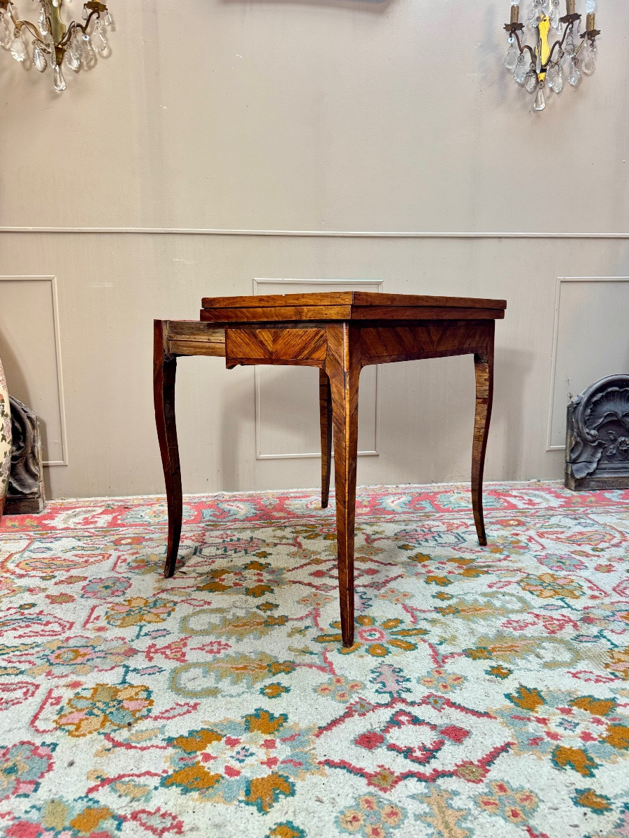 Sébastien Vié Louis XV Period Marquetry Games Table, 18th Century -photo-1
