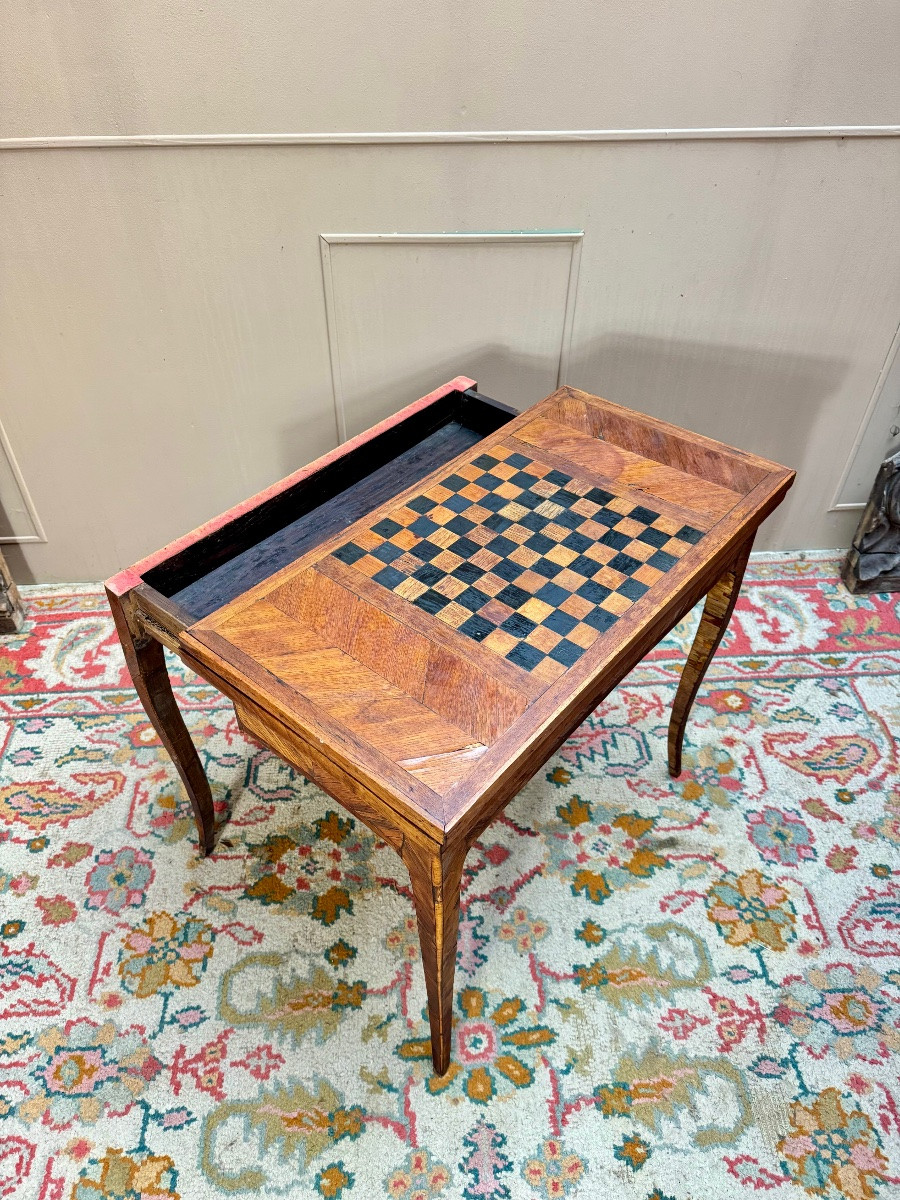 Sébastien Vié Louis XV Period Marquetry Games Table, 18th Century -photo-2