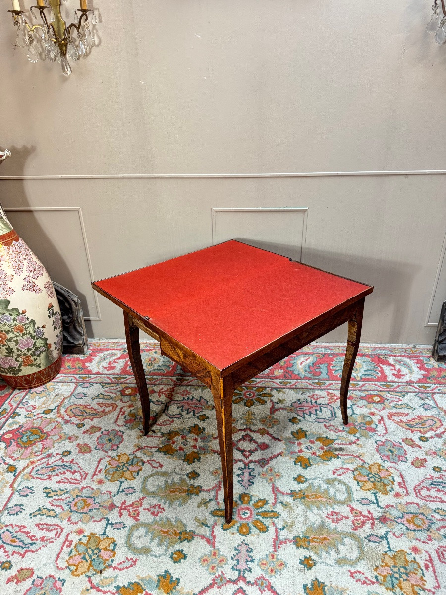 Sébastien Vié Louis XV Period Marquetry Games Table, 18th Century -photo-3
