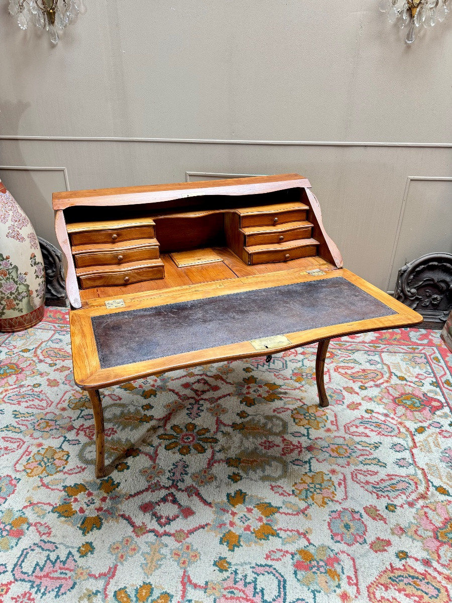 Sloping Desk In Natural Wood From The Louis XV 18th Century -photo-3
