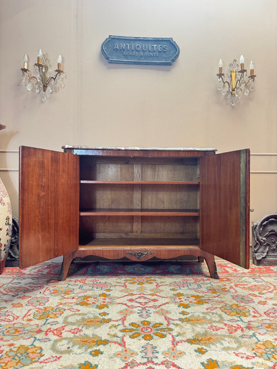 Buffet en marqueterie de fleur de style Louis XV-photo-4