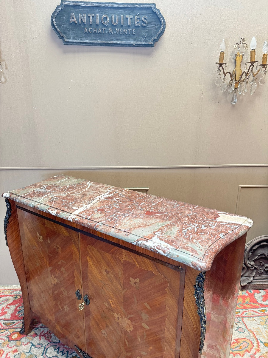 Buffet en marqueterie de fleur de style Louis XV-photo-3