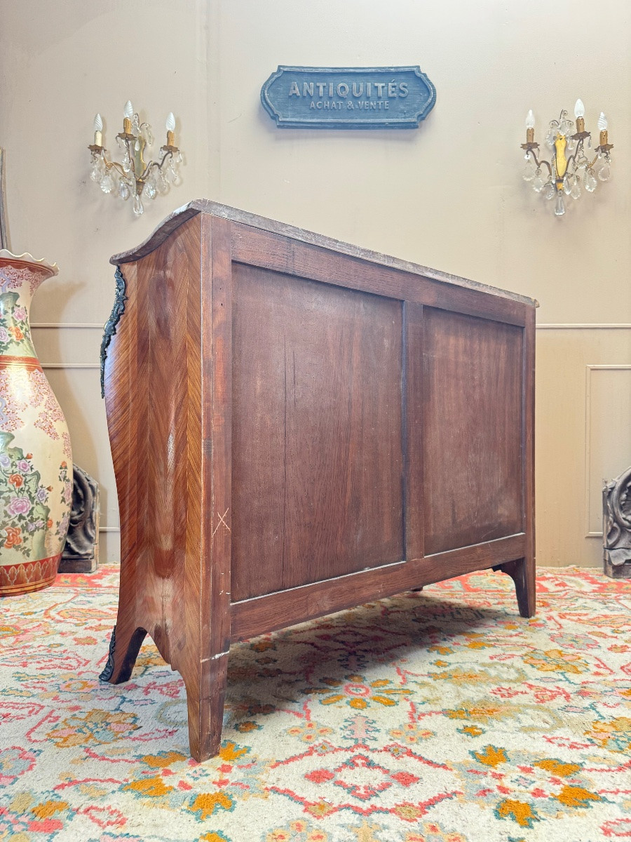 Buffet en marqueterie de fleur de style Louis XV-photo-4