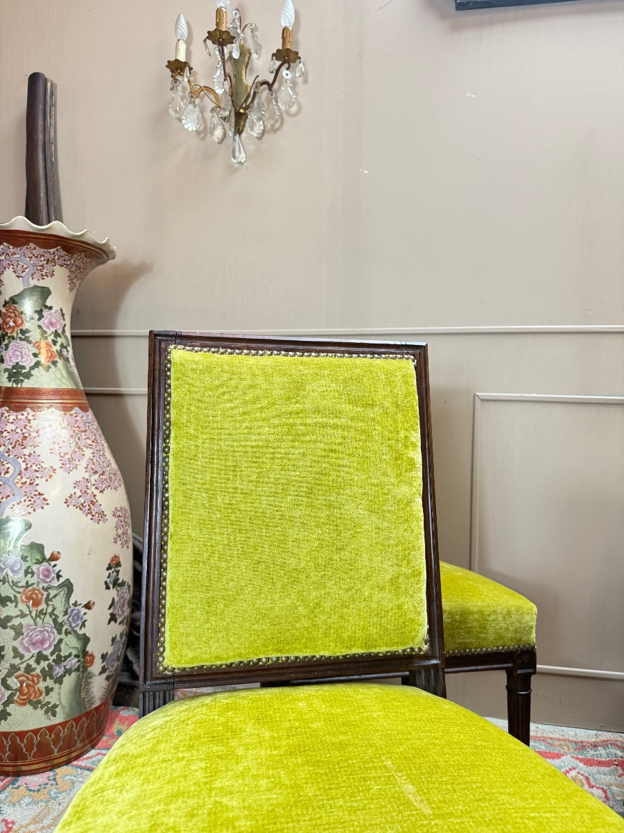 Set Of Four Louis XVI Mahogany Chairs, 18th Century -photo-8