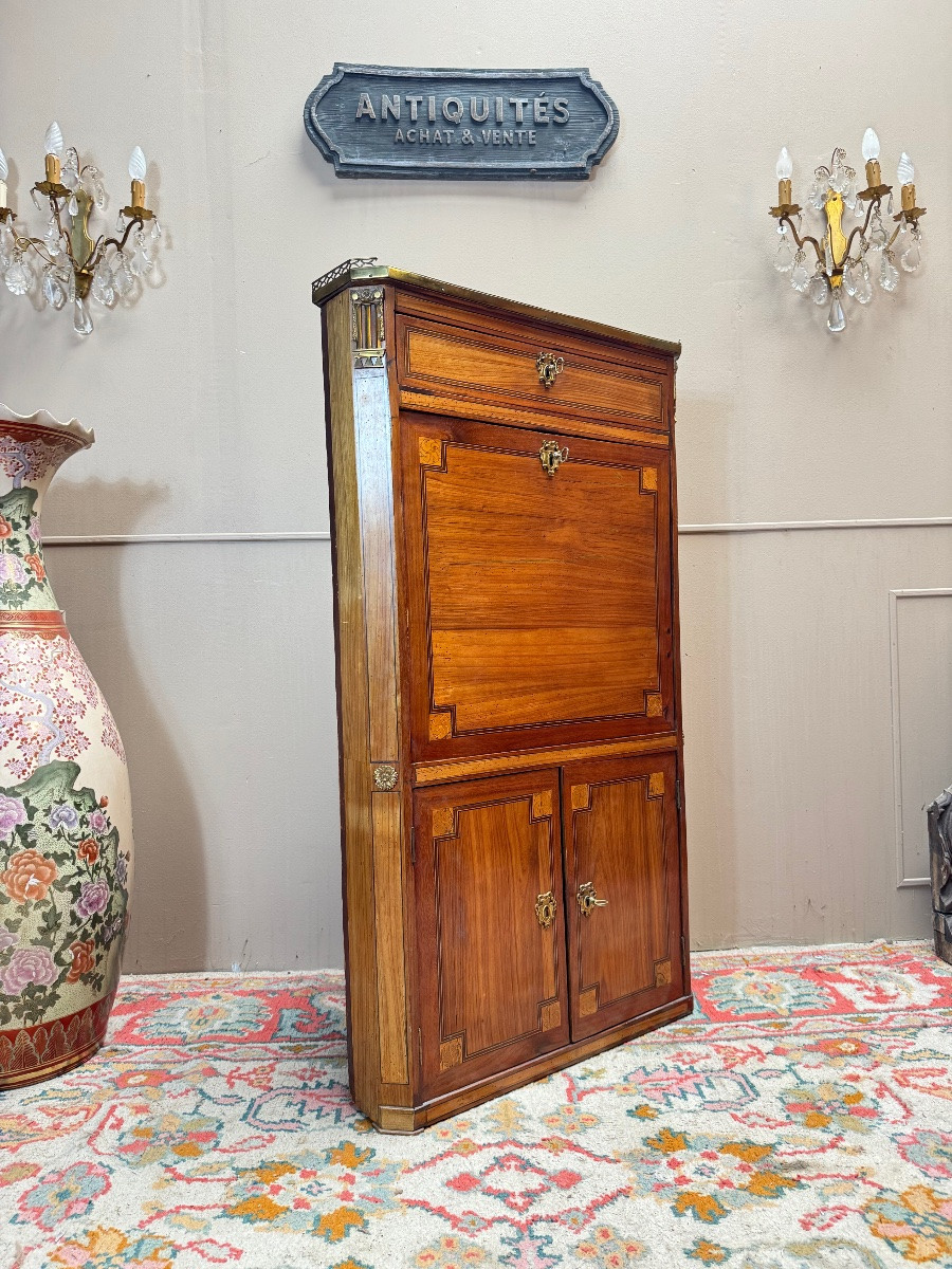 Tuart Jean-baptiste II Marquetry Woodwork Secretary Stamped From The Louis XVI Period-photo-3