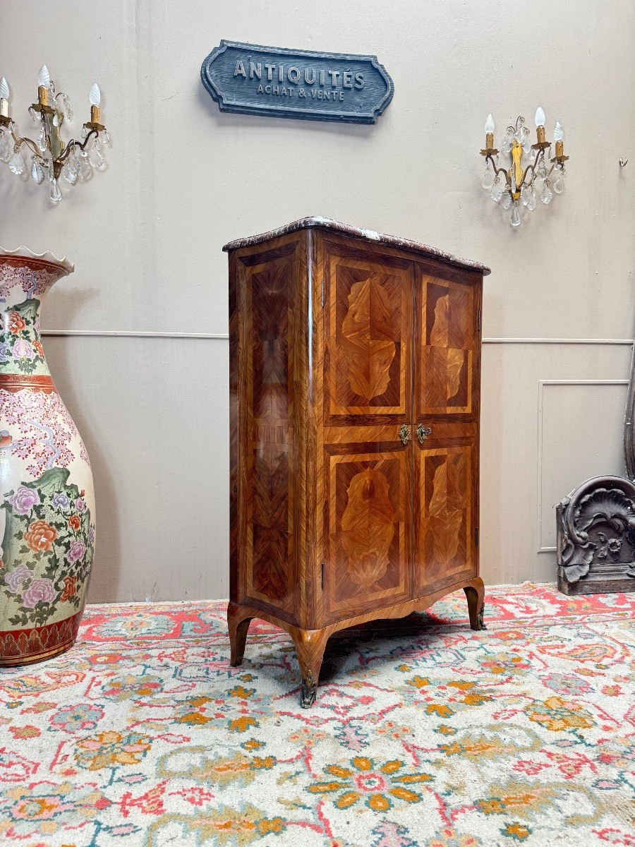 Armoire en marqueterie de style Louis XV, époque Napoléon III XIX eme siècle -photo-2