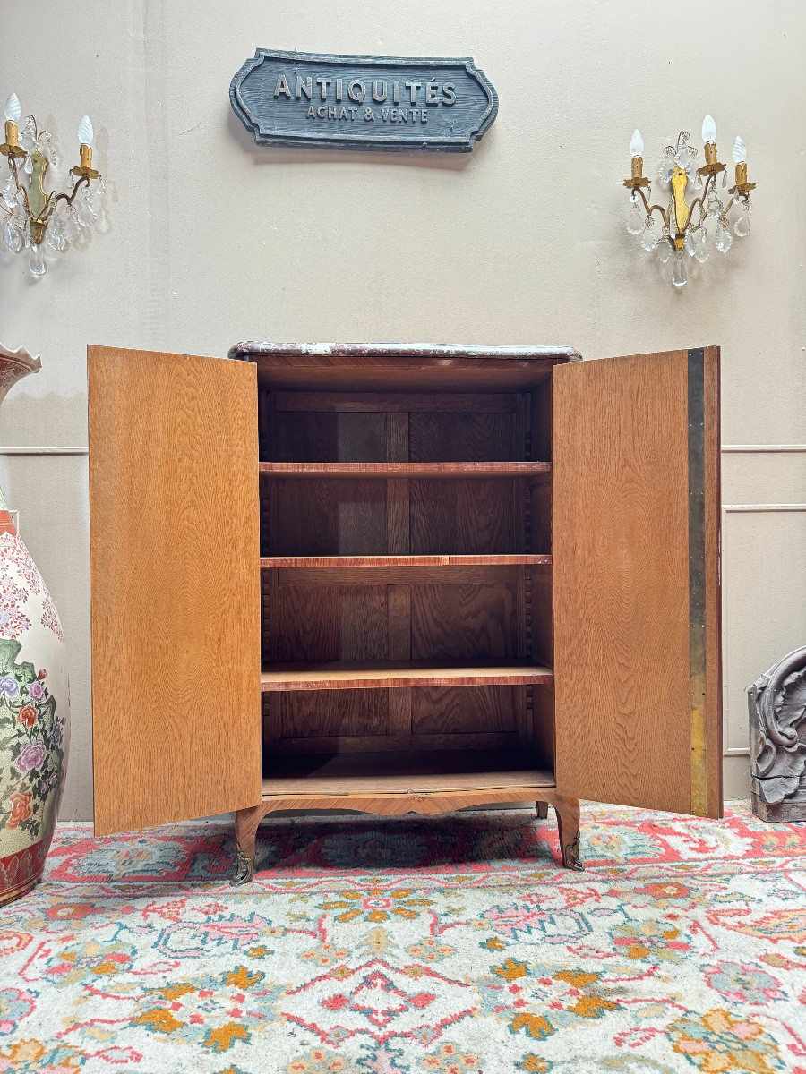 Armoire en marqueterie de style Louis XV, époque Napoléon III XIX eme siècle -photo-1
