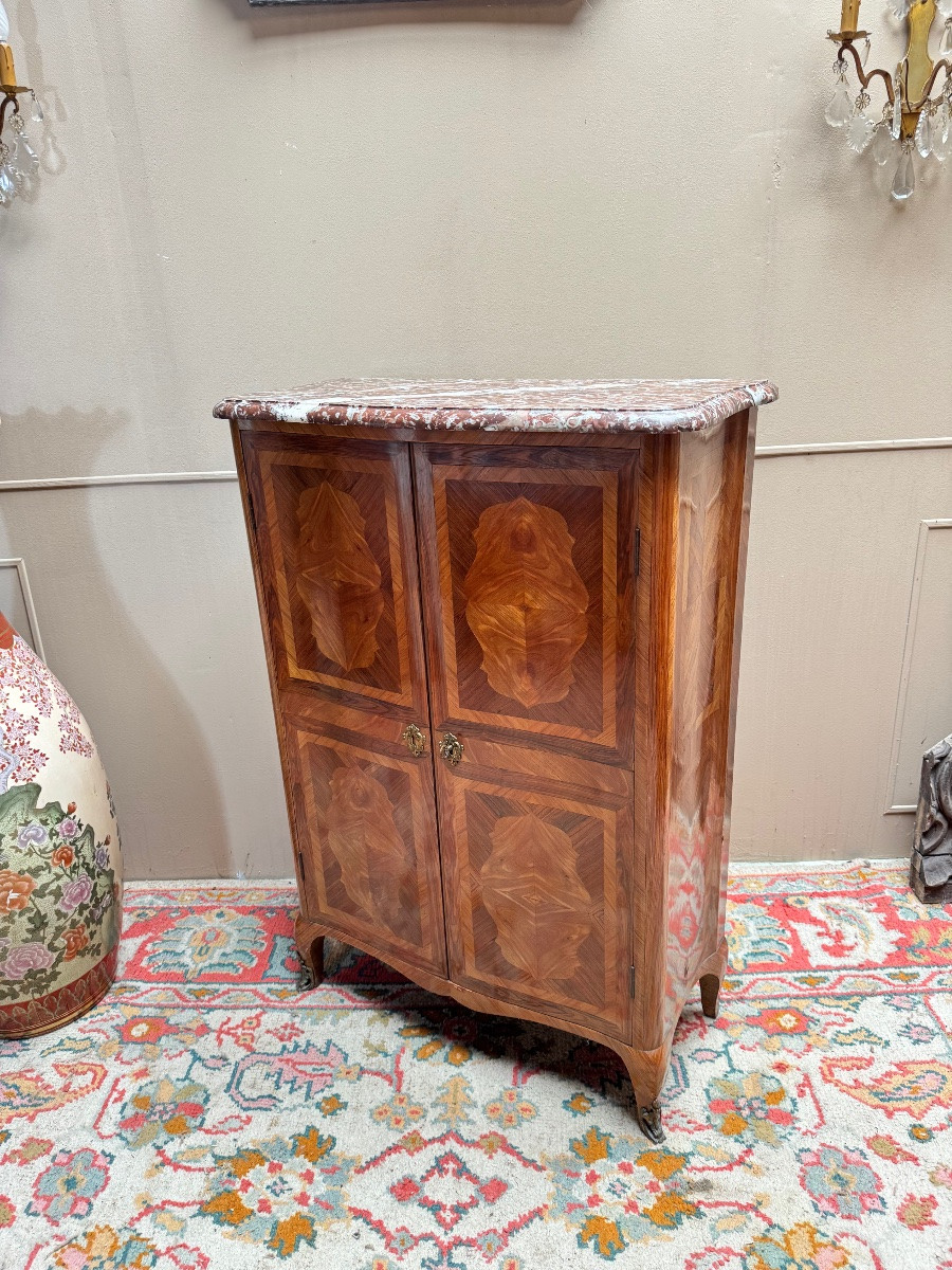 Armoire en marqueterie de style Louis XV, époque Napoléon III XIX eme siècle -photo-3