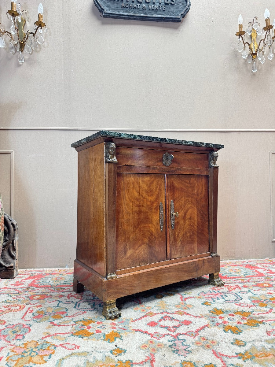 Empire Style Flamed Mahogany Sideboard, 19th Century, Return From Egypt -photo-2