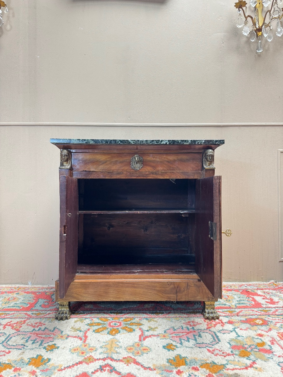 Empire Style Flamed Mahogany Sideboard, 19th Century, Return From Egypt -photo-3