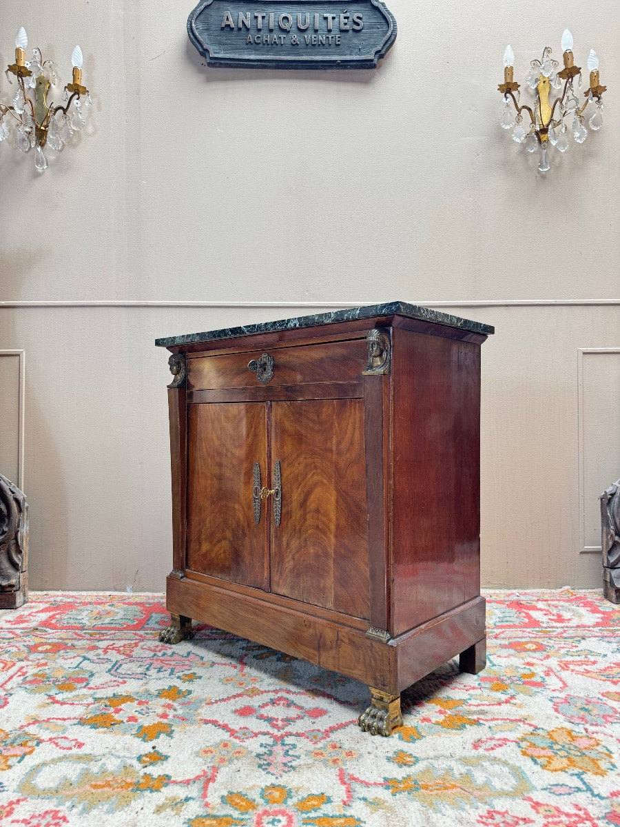 Empire Style Flamed Mahogany Sideboard, 19th Century, Return From Egypt -photo-4