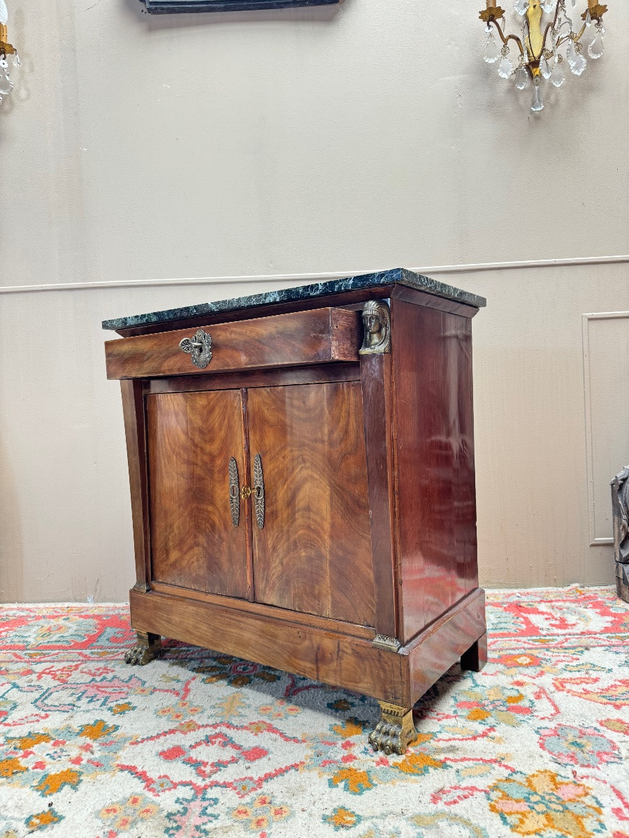 Empire Style Flamed Mahogany Sideboard, 19th Century, Return From Egypt -photo-1