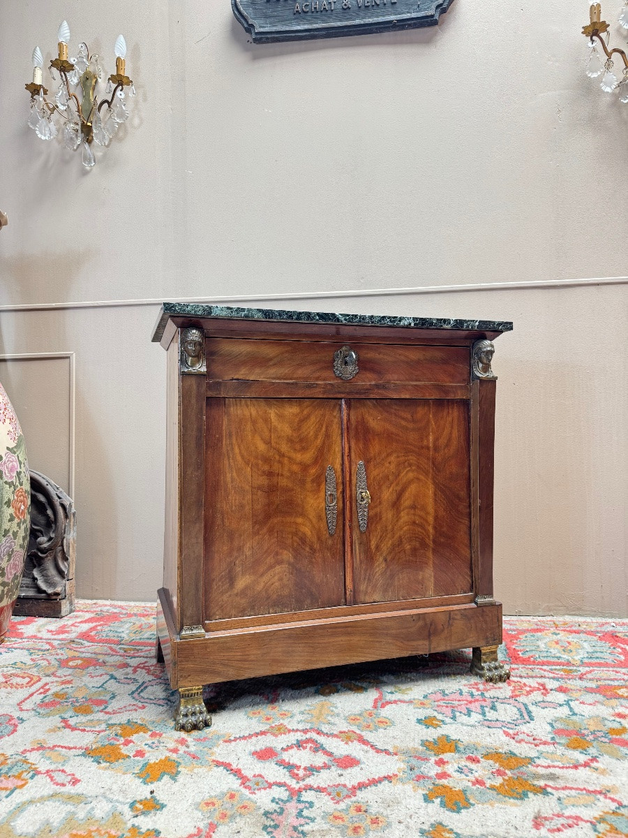 Empire Style Flamed Mahogany Sideboard, 19th Century, Return From Egypt -photo-4