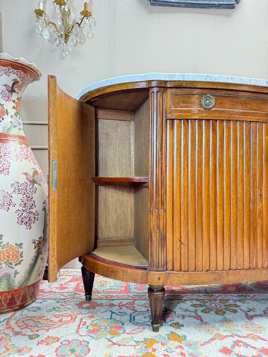 Buffet demi lune en acajou de style Louis XVI XIX eme siècle -photo-4